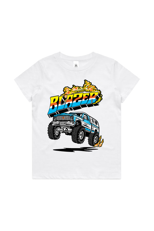 Kids Explore Blazer Tee - White