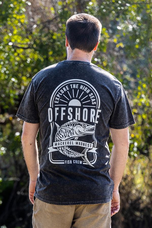 Mackerel Madness Tee - Black Stonewash