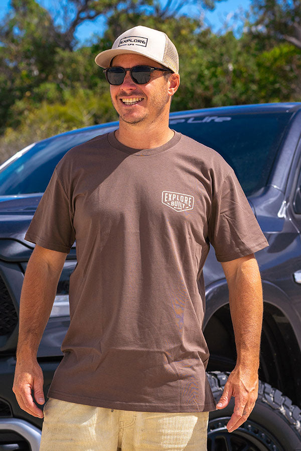 Explore Built Garage Tee - Walnut