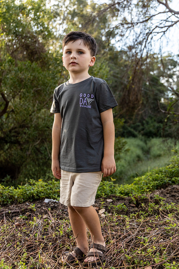 Kids Good Day to Explore Tee - Coal