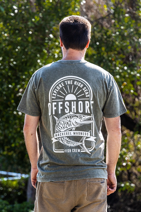 Mackerel Madness Tee - Moss Stonewash