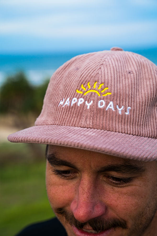 Happy Days Corduroy Cap - Hazy Pink