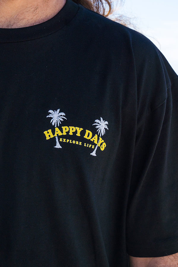 Happy Days Sunset Tee - Black