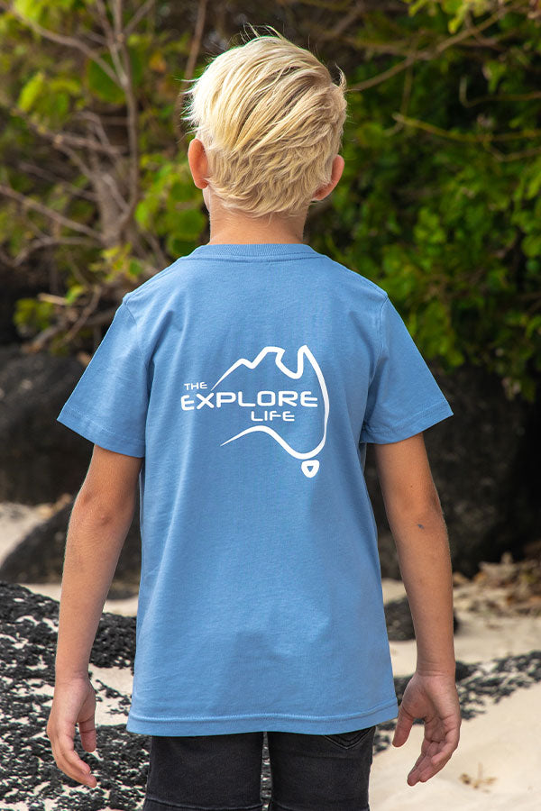 Kids/Youth Explore Life Tee - Carolina Blue
