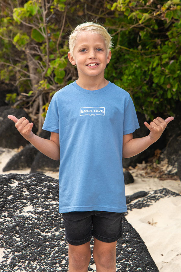Kids/Youth Explore Life Tee - Carolina Blue