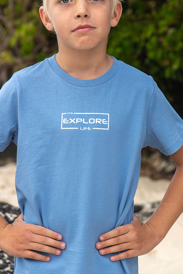 Kids/Youth Explore Life Tee - Carolina Blue