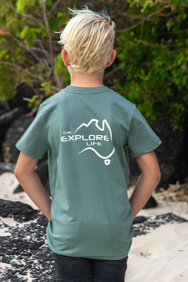 Kids/Youth Explore Life Tee - Sage