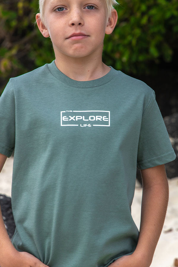 Kids/Youth Explore Life Tee - Sage