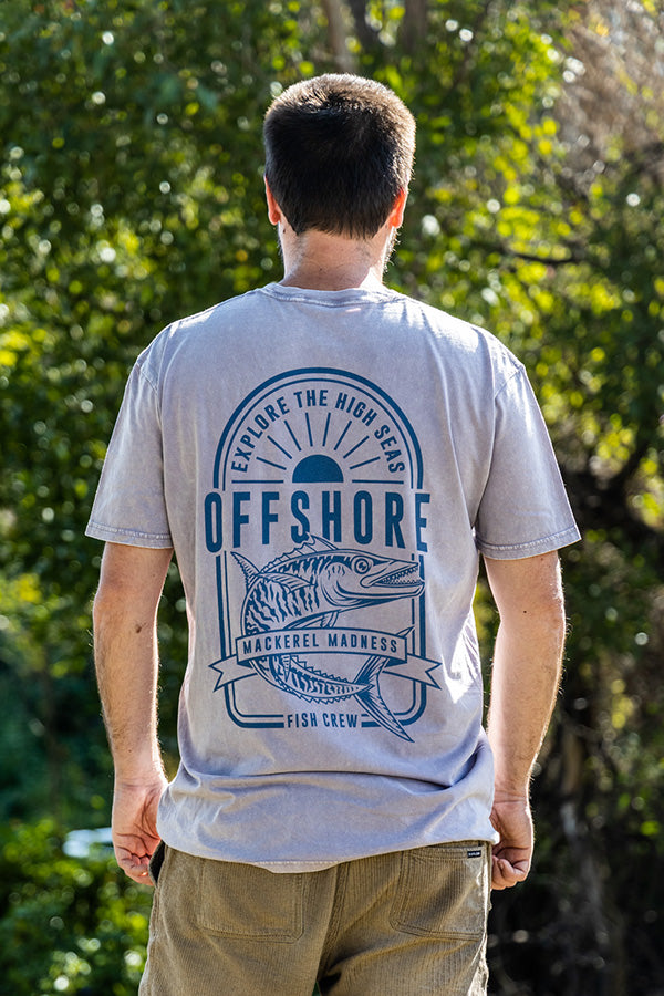 Mackerel Madness Tee - Mauve Stonewash