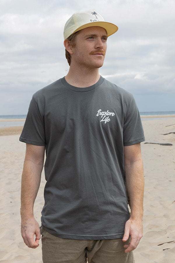 Good Vibes Triangle Tee - Charcoal