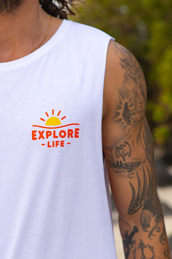 Explore Summer Tank - White