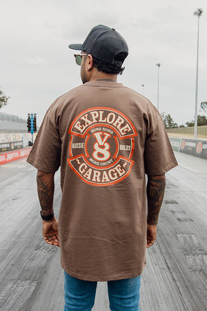 V8 Garage - Classic Tee - Walnut