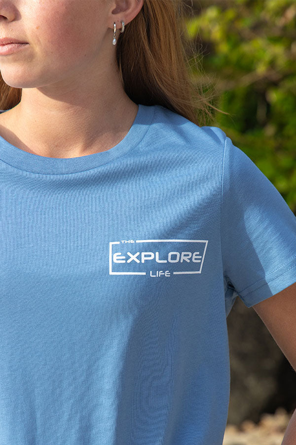 Womens Explore Signature Tee - Carolina Blue