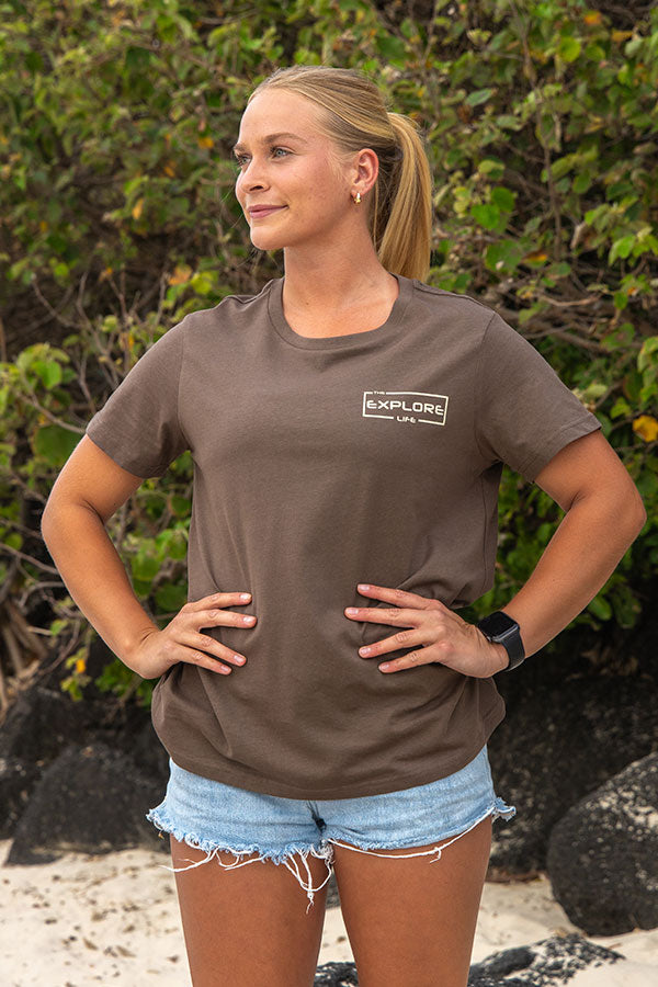 Womens Explore Signature Tee - Walnut