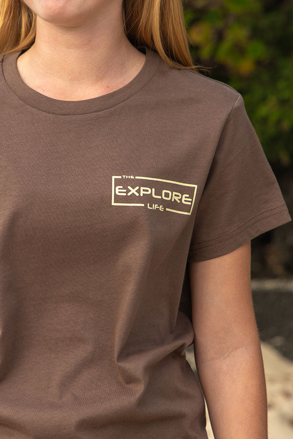 Womens Explore Signature Tee - Walnut