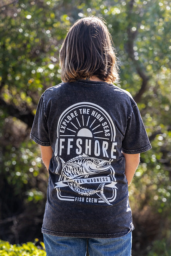 Mackerel Madness Tee - Black Stonewash