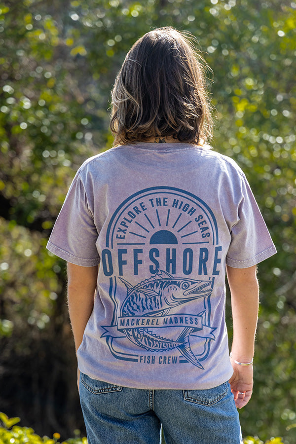 Mackerel Madness Tee - Mauve Stonewash