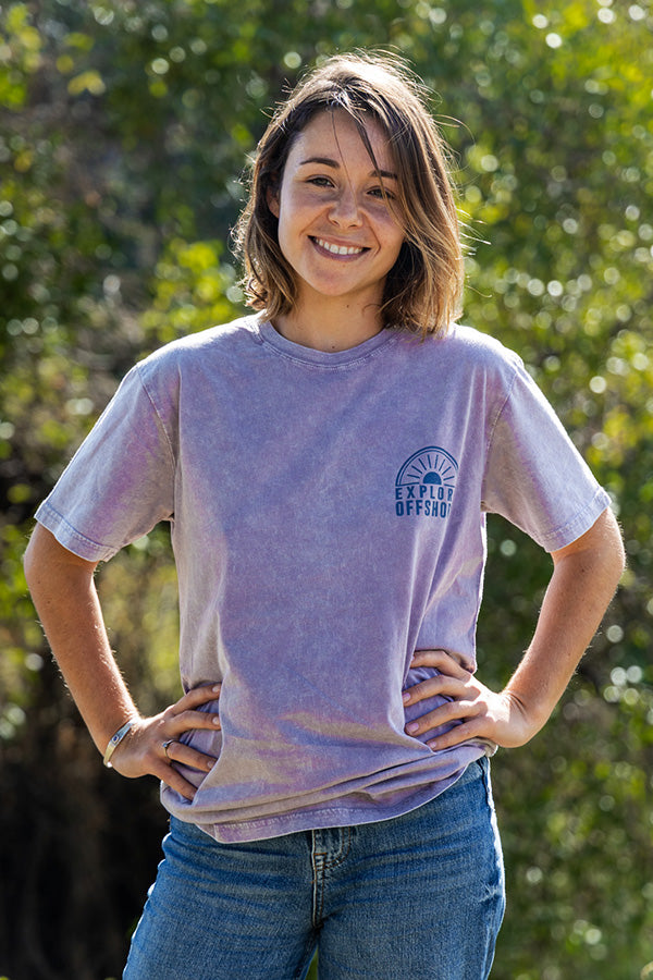 Mackerel Madness Tee - Mauve Stonewash