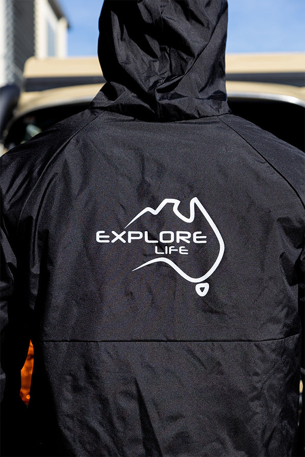 Explore Life Windbreaker - Black - Small Logo