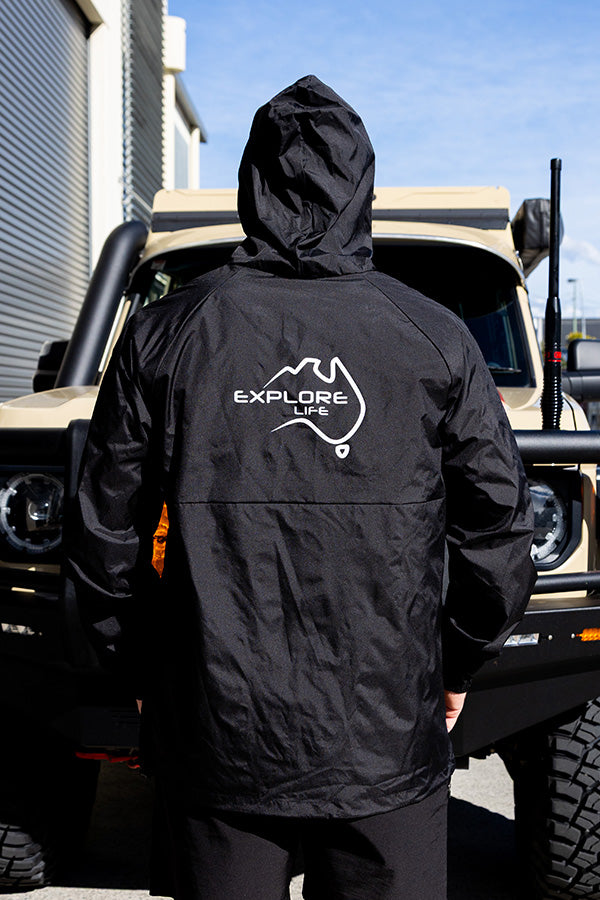 Explore Life Windbreaker - Black - Small Logo