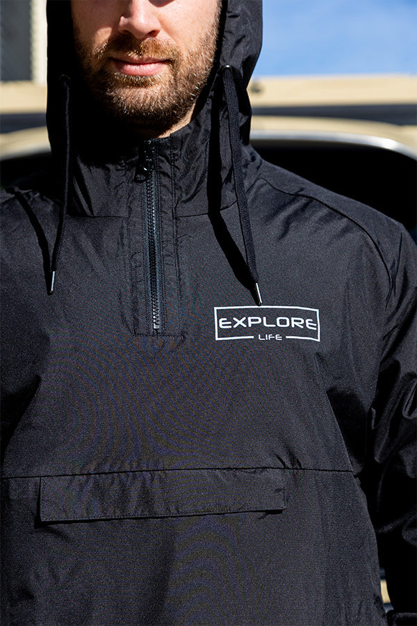 Explore Life Windbreaker - Black - Small Logo