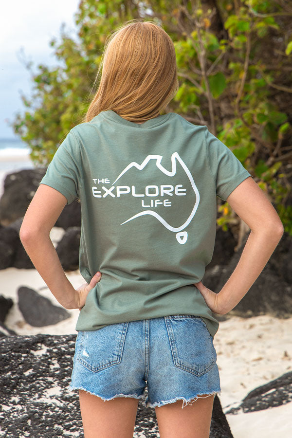 Womens Explore Signature Tee - Sage
