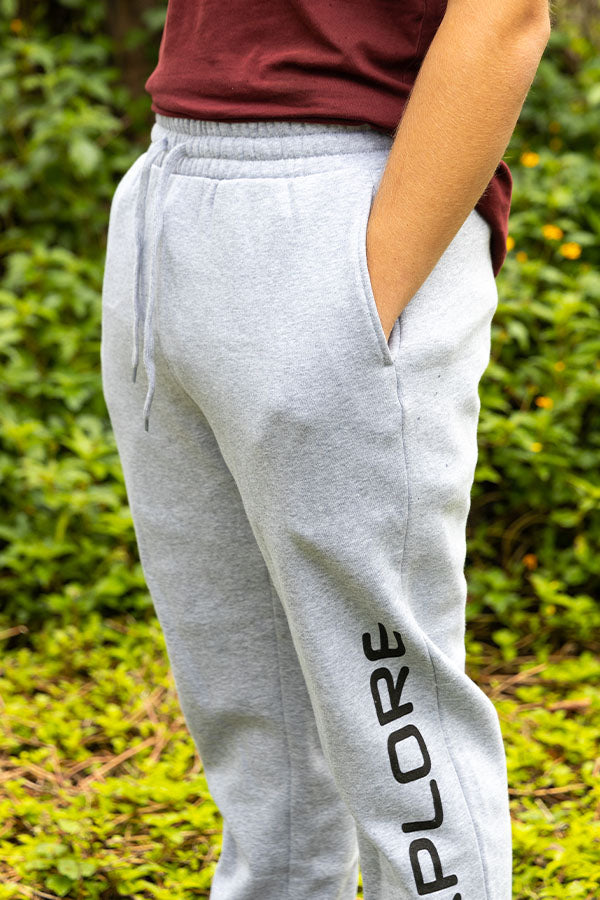 Explore Stretch Logo Track Pants - Grey Marle