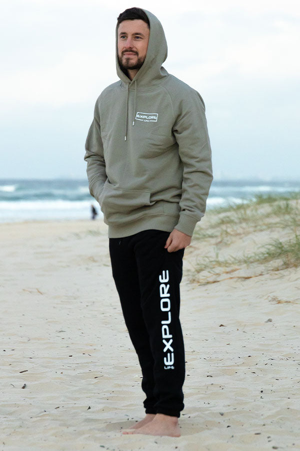 Explore Stretch Logo Track Pants - Black