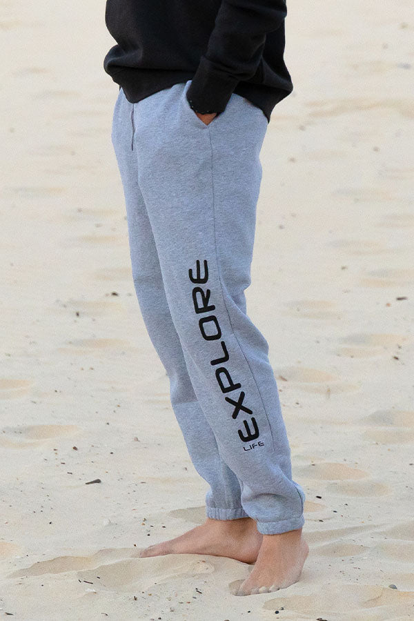 Explore Stretch Logo Track Pants - Grey Marle