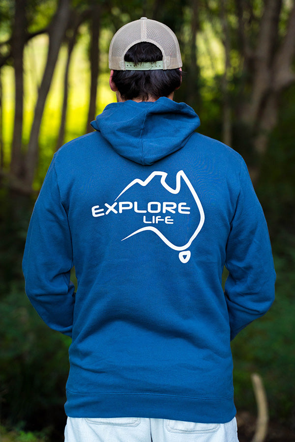 Explore Life Signature Hoodie - Petrol Blue