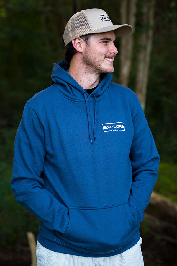 Explore Life Signature Hoodie - Petrol Blue