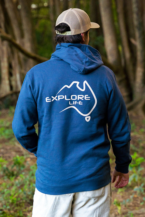 Explore Life Signature Hoodie - Petrol Blue