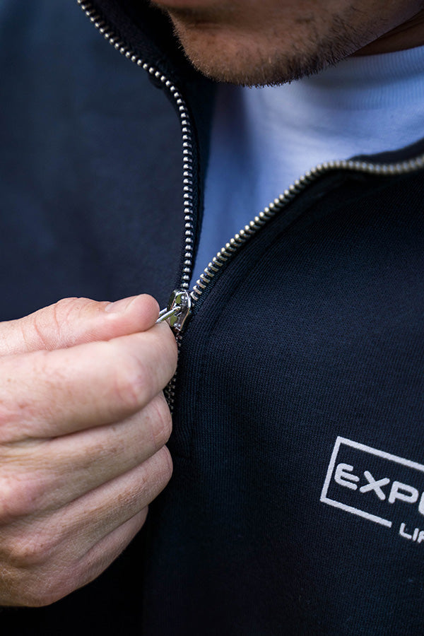 Lifestyle Stencil Half Zip Crew - Navy