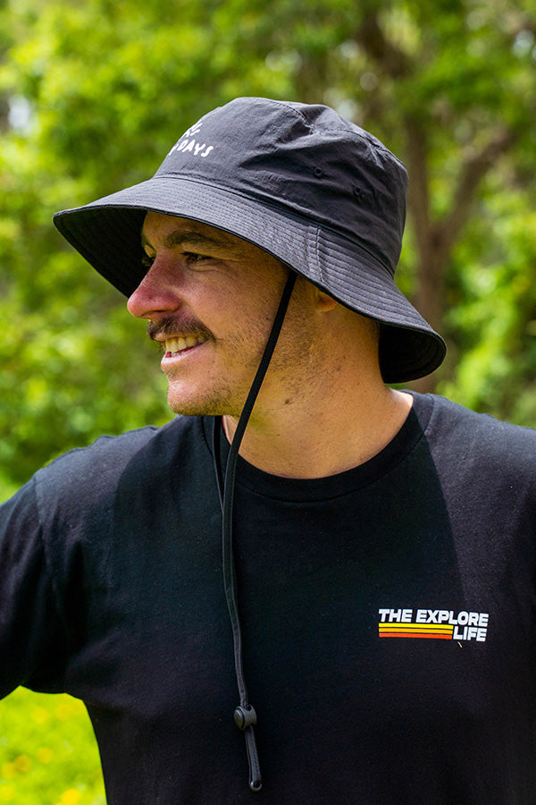 Happy Days Bucket Surf Hat - Black