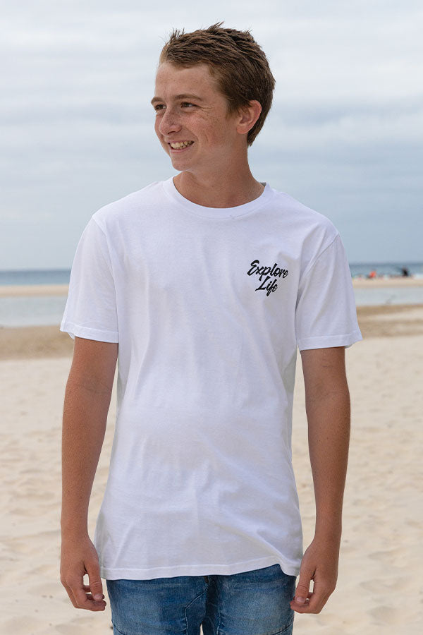 Good Vibes Triangle Tee - White