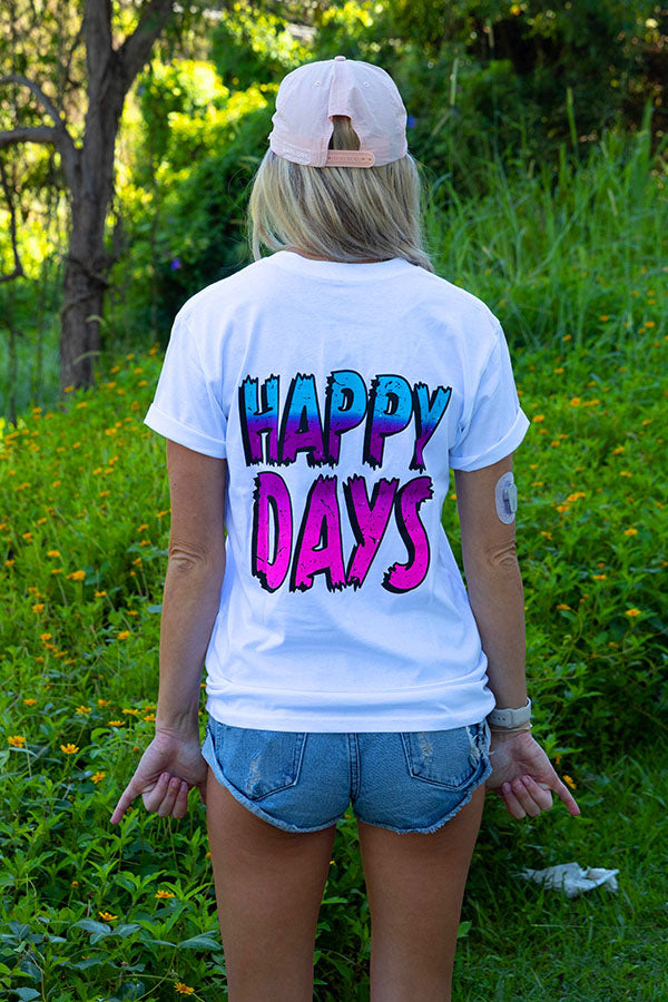 Retro Happy Days - Tee - White