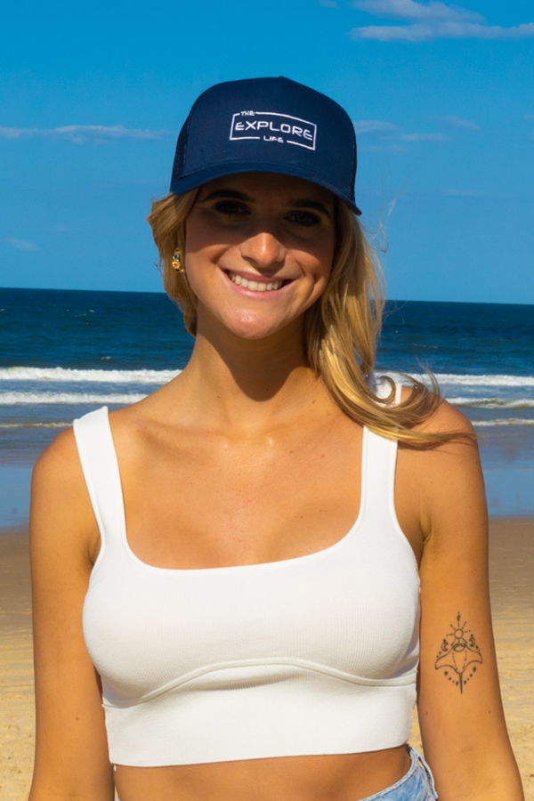 Explore Curved Trucker Hat - Navy