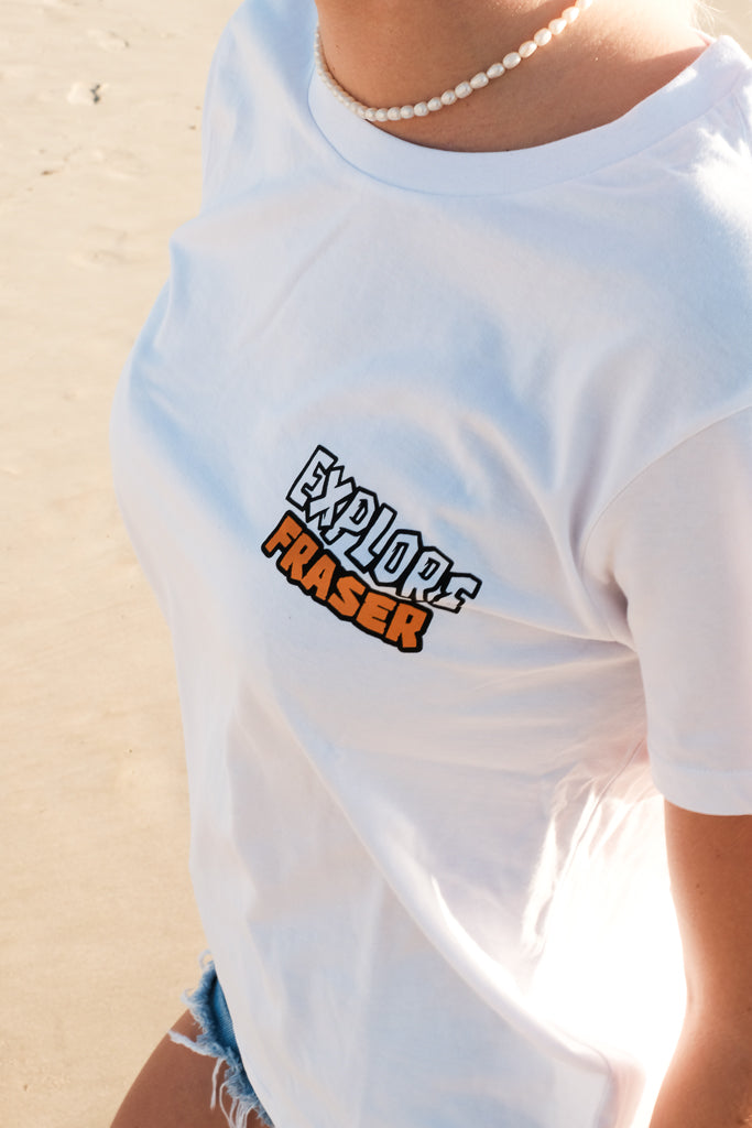 Womens Explore Destinations: Fraser Island - Tee - White
