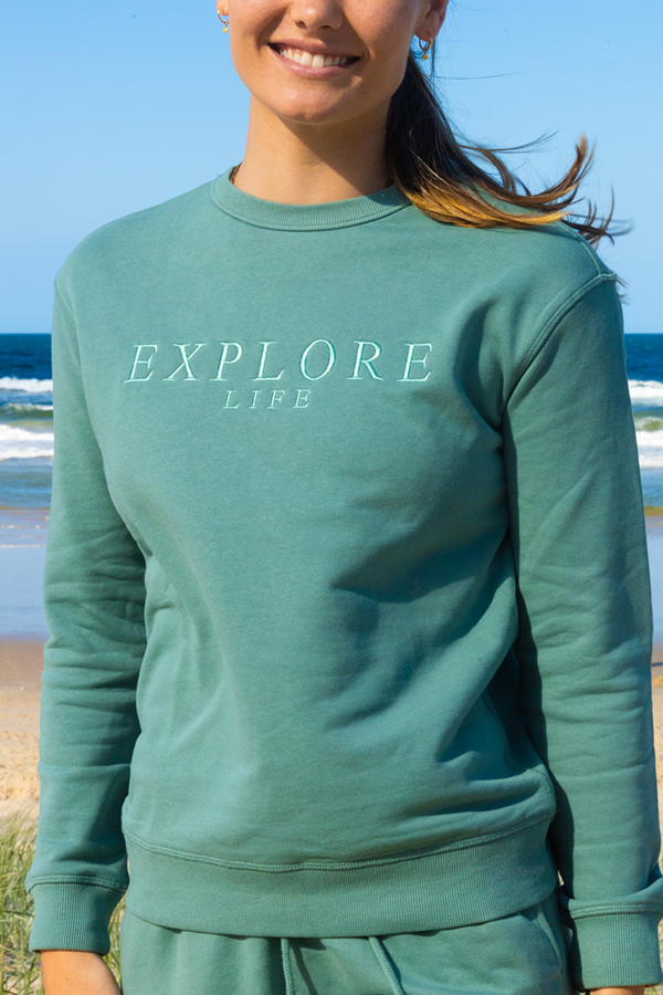 Womens Explore Lifestyle Crew - Sage