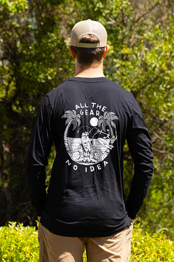 Mens Explore Life - All the Gear, No Idea Long Sleeve Tee - Black