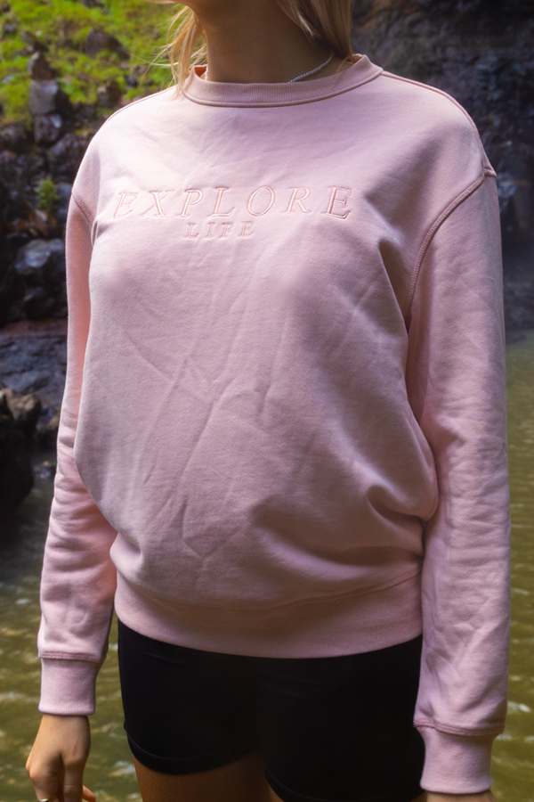 Womens Explore Lifestyle Crew - Pale Pink