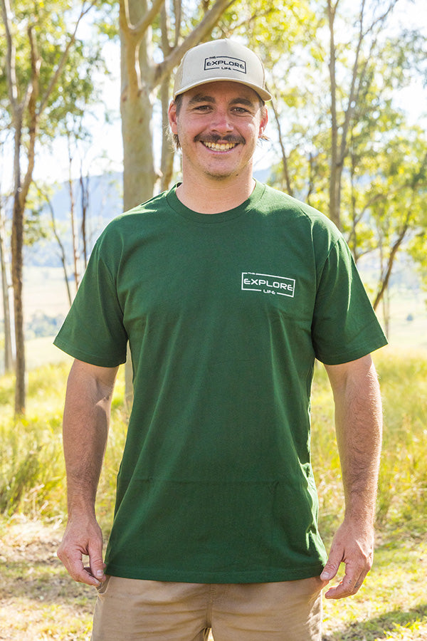 Explore Life Signature Mens - Tee - Forest Green
