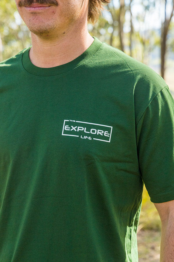 Explore Life Signature Mens - Tee - Forest Green