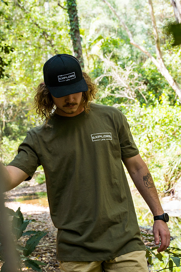 Explore Life Mens Signature Tee - Cargo Khaki