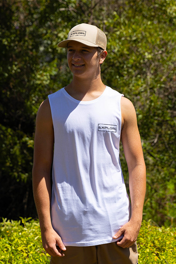 Explore Life Signature Tank- White