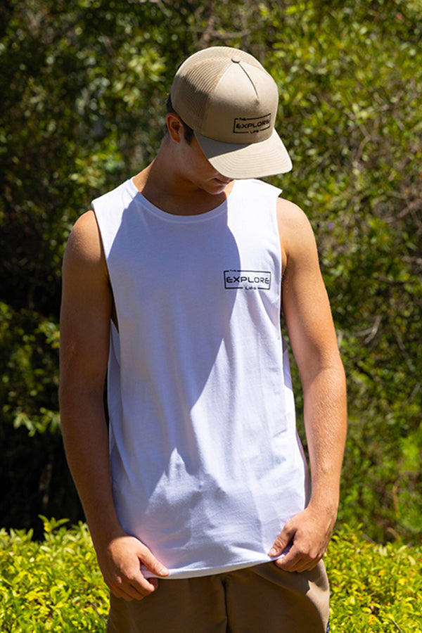 Explore Life Signature Tank- White