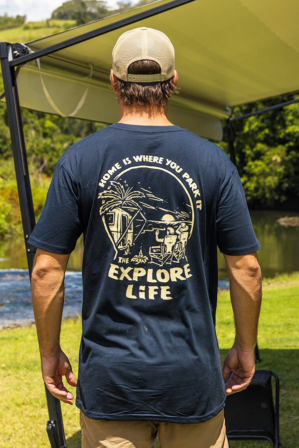 Home Is Where You Park It (Caravan Living) - Tee - Navy