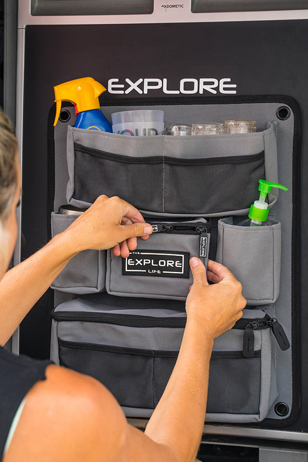 Explore Gear Organiser Bundle - 2x Seat Organisers + Fridge Organiser + Rear Wheel Bag
