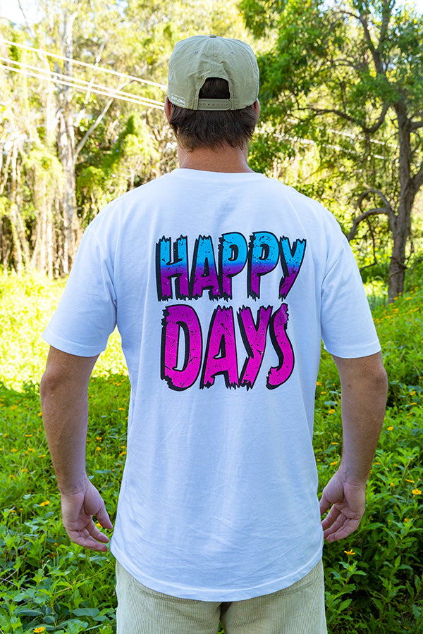 Retro Happy Days - Tee - White