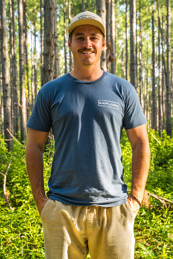 Mens Explore Life - Lifestyle Tee - Petrol Blue